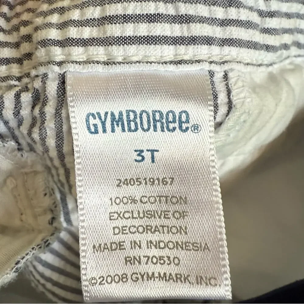 5/$20 Gymboree White and Blue Casual Bottoms Relaxed Fit Seersucker Pants 3T